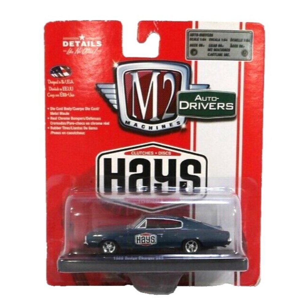 HAYS M2 Machines 1966 Dodge Charger 383 die cast 1:64 scale car NEW, PKG DAMAGED